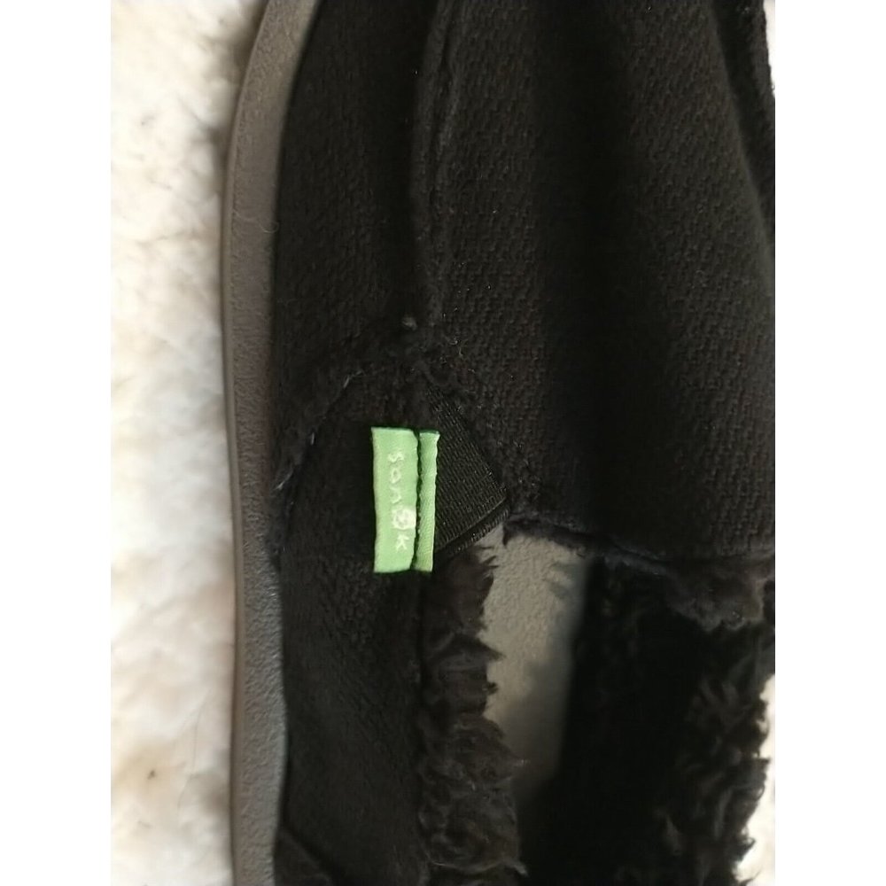 NWT Women's Sanuk Donna Hemp Chill Soft Fur Lined Black Size 5 - Picture 5 of 7